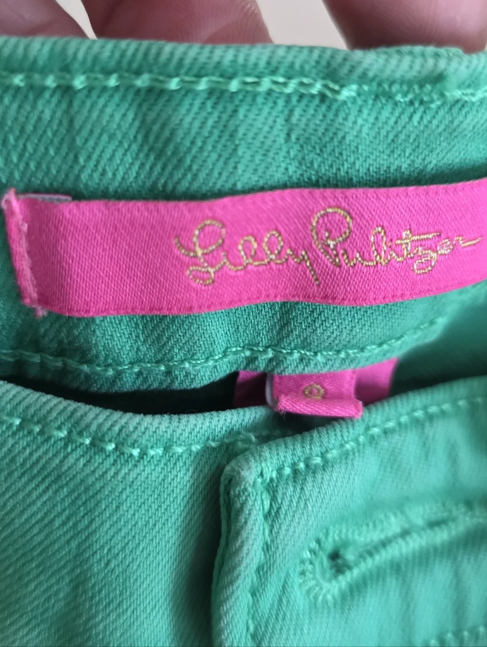 Lilly Pulitzer Worth Straight Leg Jeans Size 8 Pink & Green Frayed Hem Bundle(2) - Picture 13 of 15